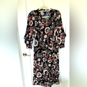 Who What Wear Floral Black Dress XS